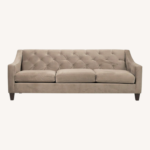 Used Light Gray Velvet 3+ Seater Sofa for sale on AptDeco