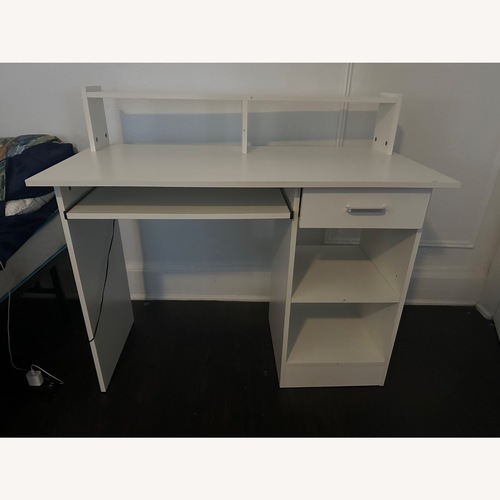 Used Amazon ROCKPOINT White Wood Desk for sale on AptDeco