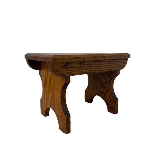 Used Solid Wood Small Bench Rustic Oak Footstool for sale on AptDeco