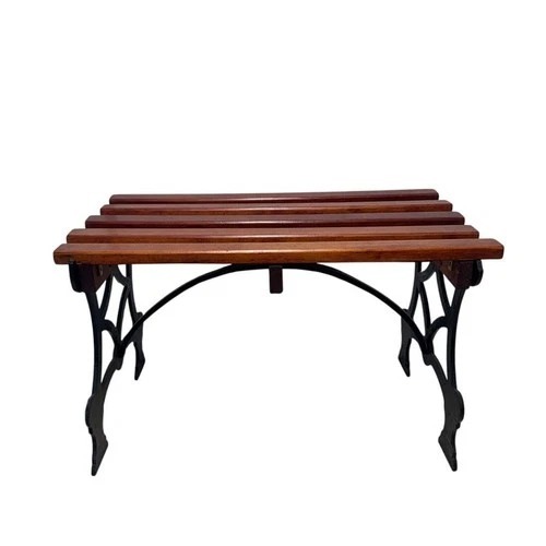 Used Vintage Wood Slat Bench Cast Iron Base Entry for sale on AptDeco