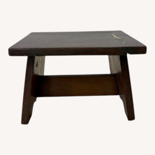 Used Vintage Wood Footstool 1966 Stamped Small Stool for sale on AptDeco