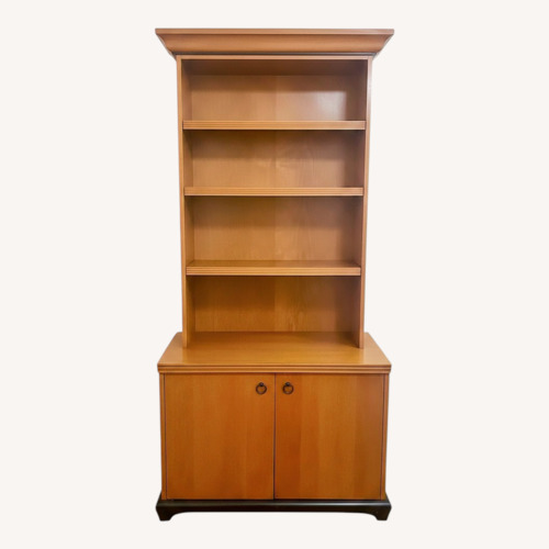 Used Solid Wood Crown Top Bookcase with Cabinet for sale on AptDeco