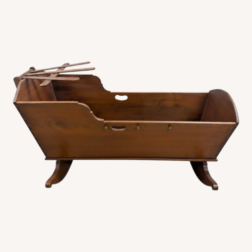 Used Antique Wooden Rocking Baby Cradle Dovetail Brown for sale on AptDeco