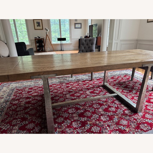 Used Restoration Hardware T Brace Natural Wood Dining Table for sale on AptDeco