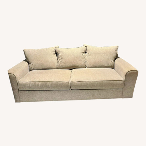 Used Three-seater Beige Microfiber Sofa for sale on AptDeco
