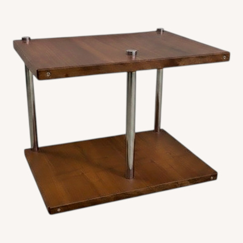 Used MCM Style Wood & Chrome End Table Two Tier for sale on AptDeco