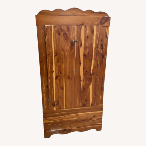 Used Rustic Wood Wardrobe Cabinet Farmhouse Storage for sale on AptDeco