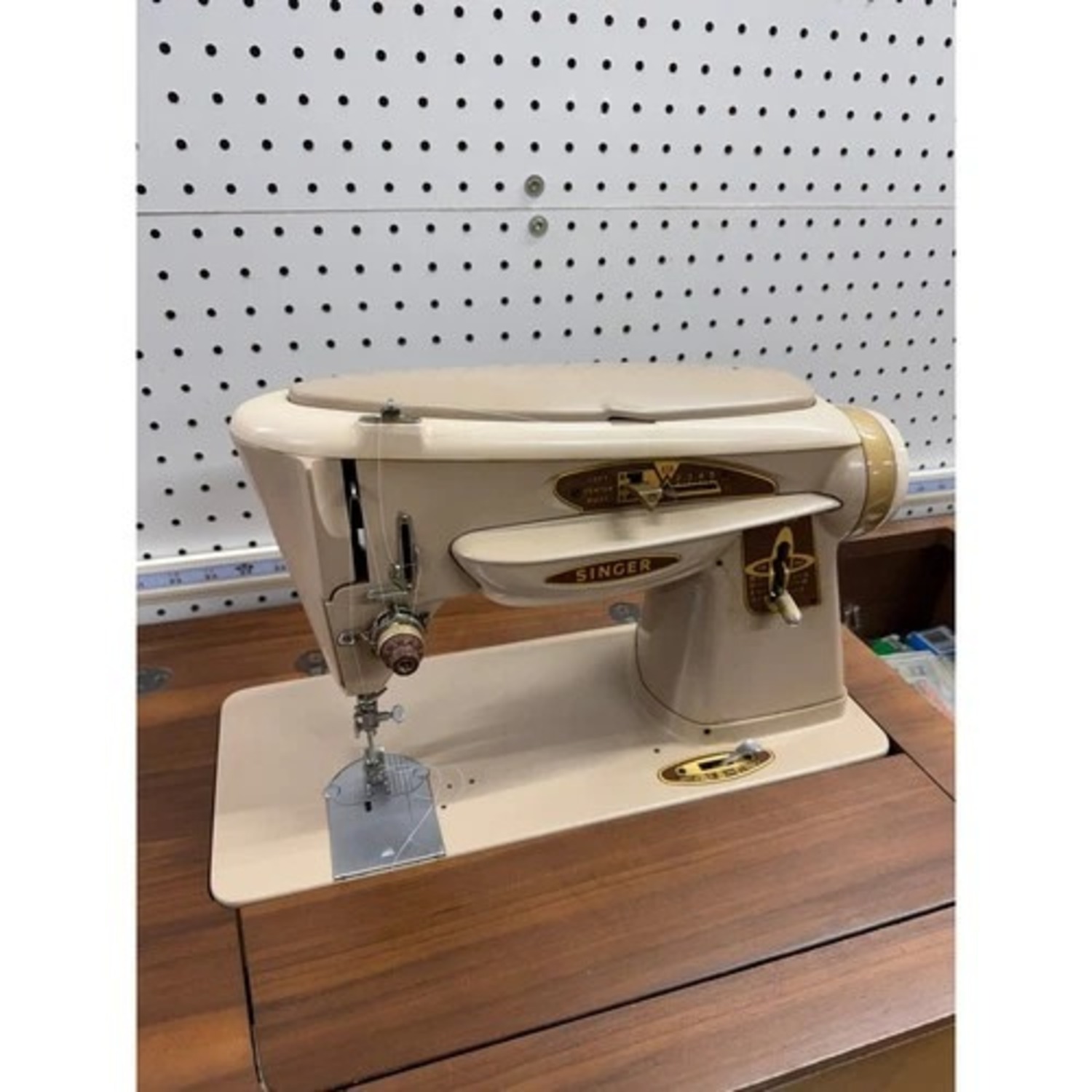 Singer 503 Sewing Cabinet Mid Century Flip Top - image-6