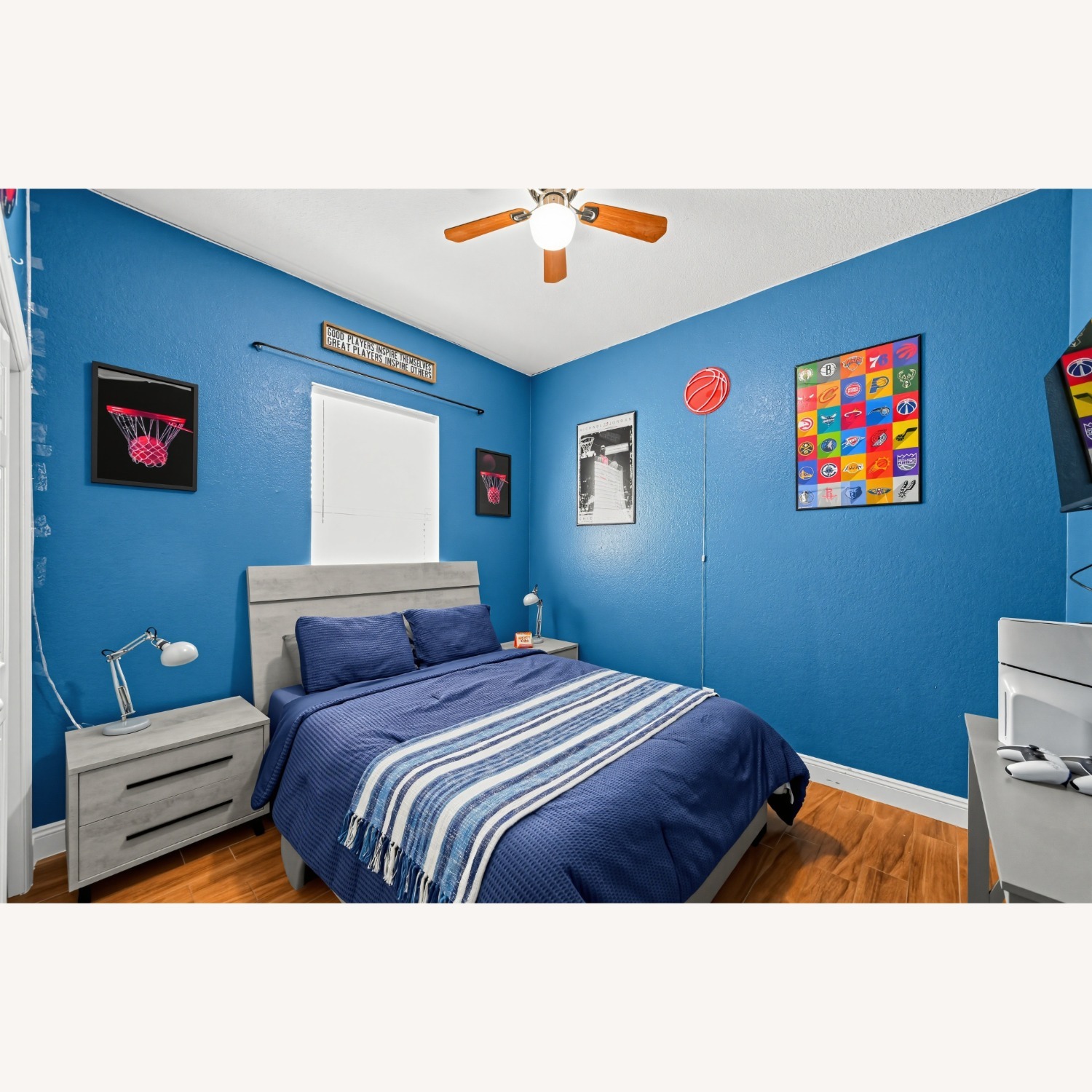 Light Gray Queen Bed - image-1