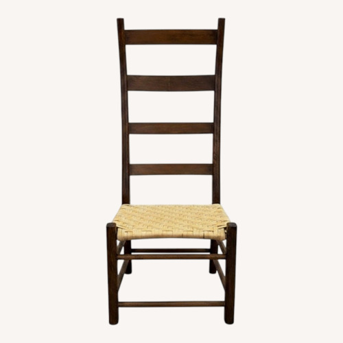 Used Ladder Back Wood Chair Woven Rush Seat for sale on AptDeco
