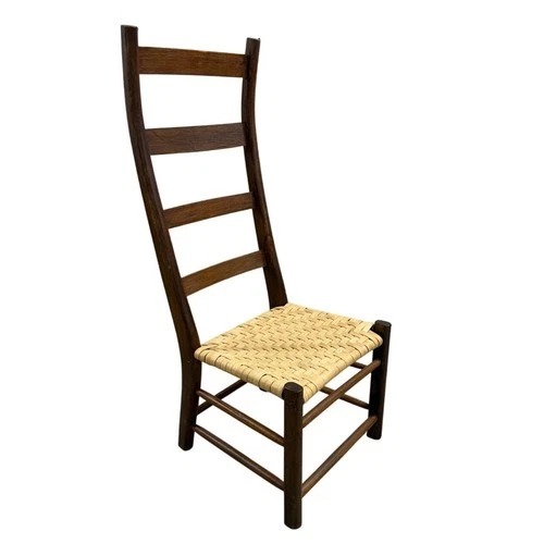 Used Ladder Back Wood Chair Woven Rush Seat for sale on AptDeco
