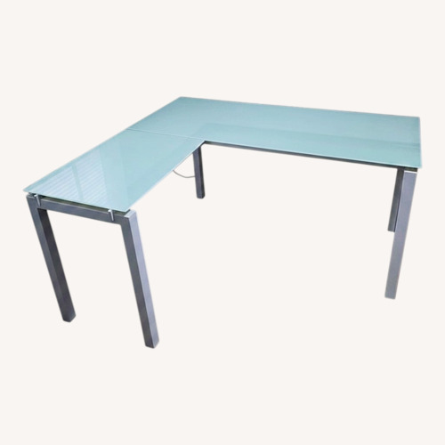 Used White Glass Desk for sale on AptDeco