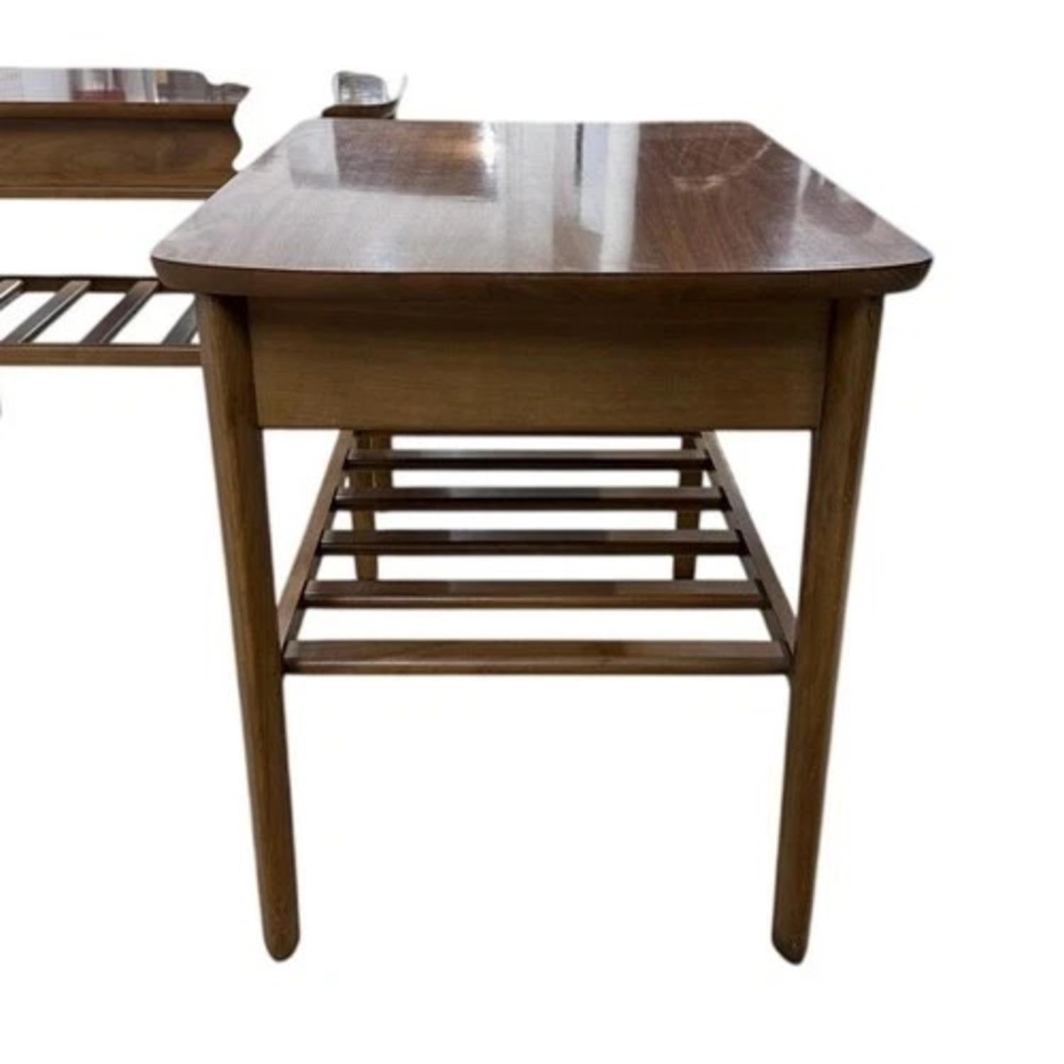 Mersman MCM End Tables Pair Drawer Shelf - image-5