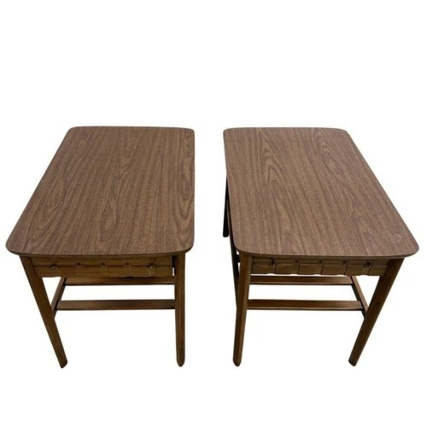 Mersman MCM End Tables Pair Drawer Shelf - image-2