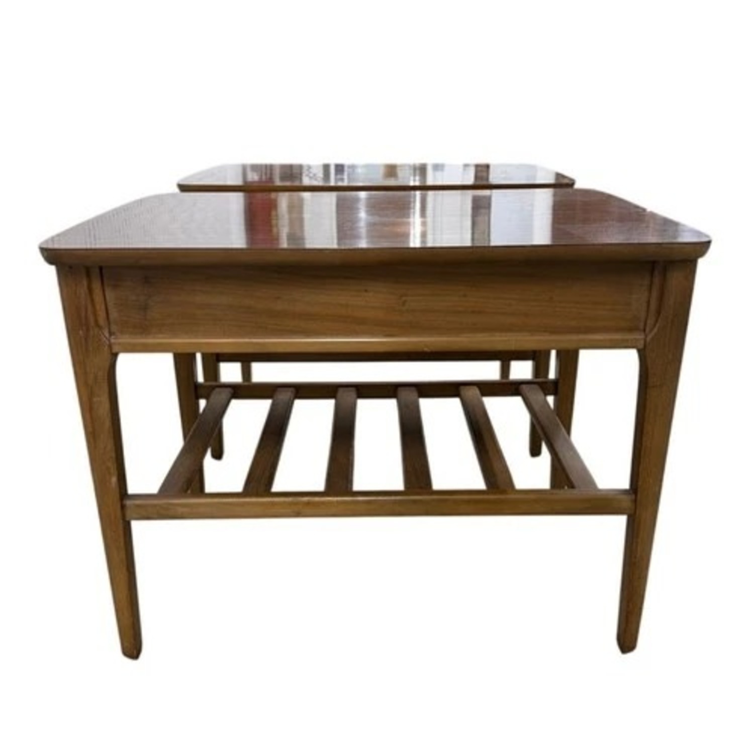 Mersman MCM End Tables Pair Drawer Shelf - image-4