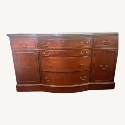 Used Vintage Bow-Front Wood Buffet Sideboard for sale on AptDeco