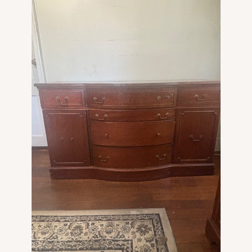 Used Vintage Bow-Front Wood Buffet Sideboard for sale on AptDeco