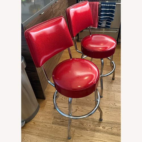 Used Retro Red Vinyl Stools for sale on AptDeco