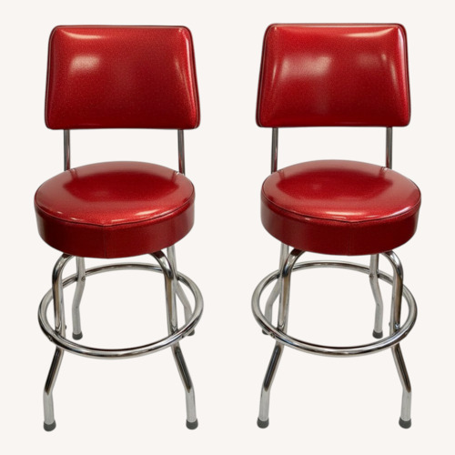Used Retro Red Vinyl Stools for sale on AptDeco