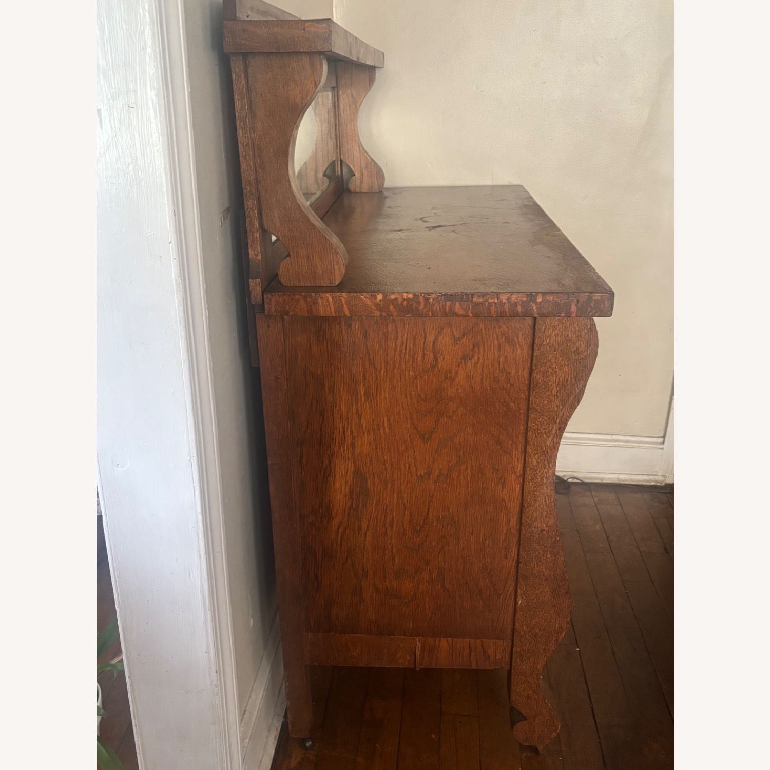 Vintage Wood Mirrored Buffet Sideboard - image-3