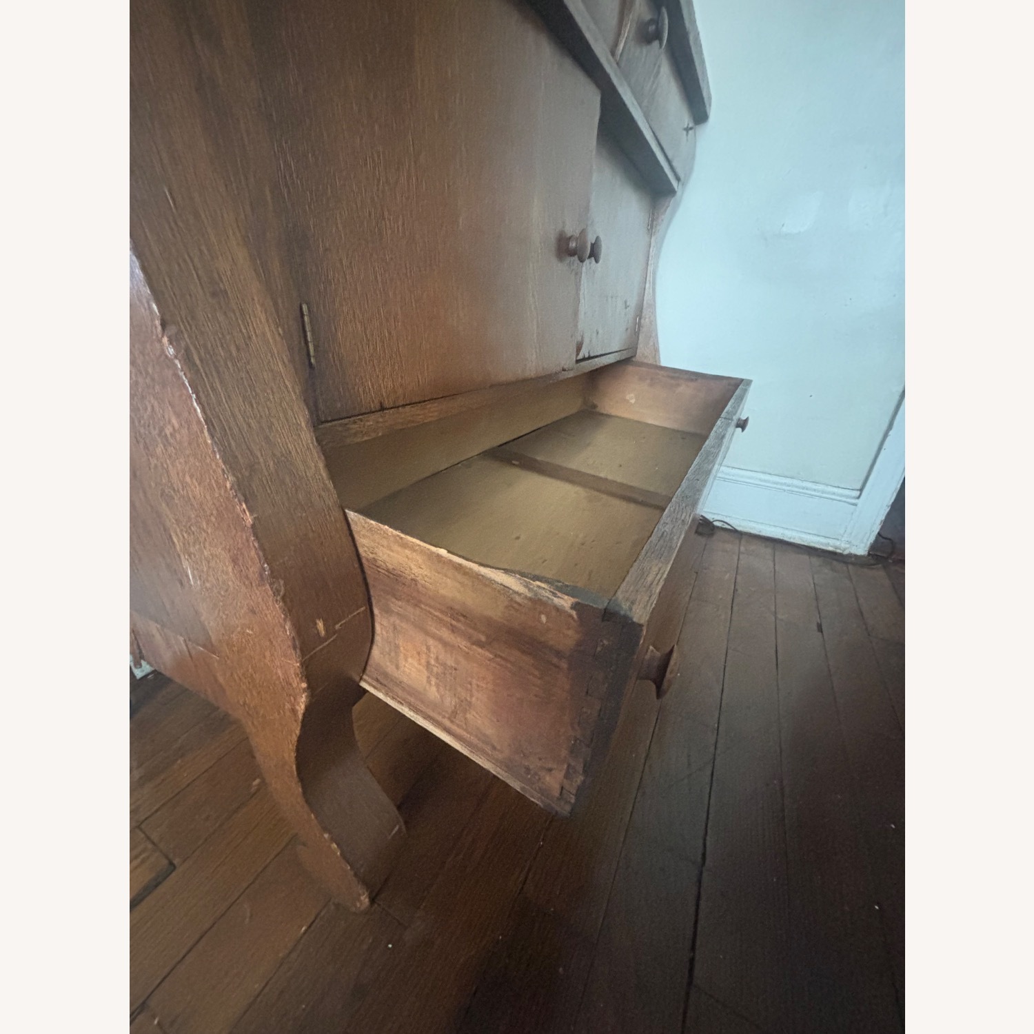 Vintage Wood Mirrored Buffet Sideboard - image-4