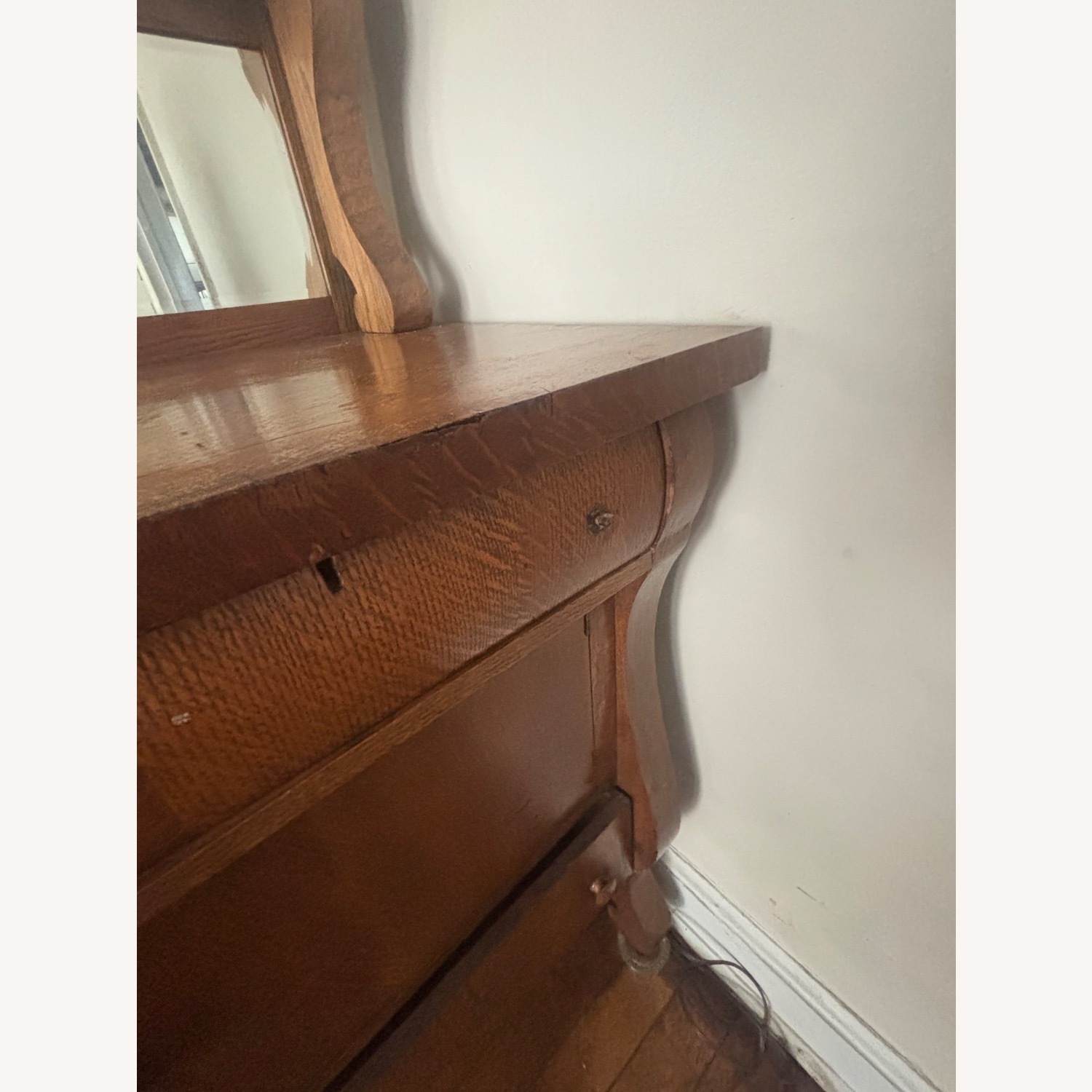 Vintage Wood Mirrored Buffet Sideboard - image-6