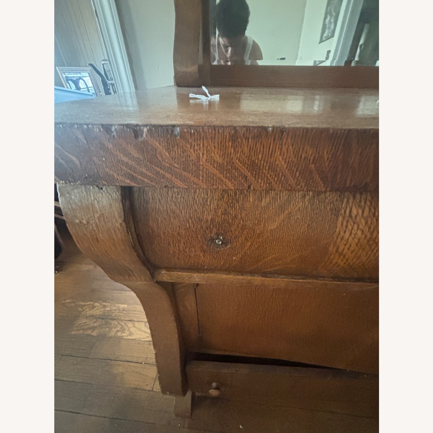 Vintage Wood Mirrored Buffet Sideboard - image-5