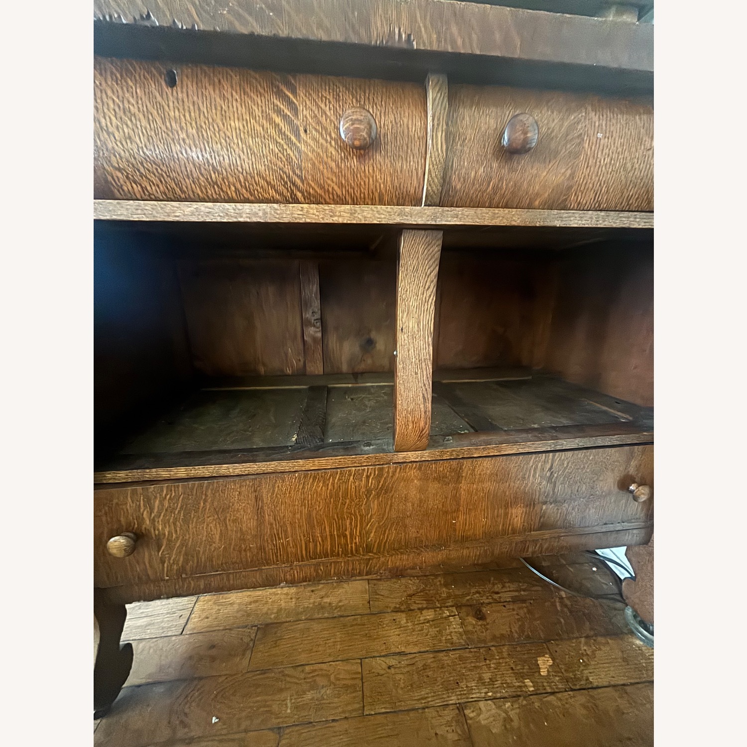 Vintage Wood Mirrored Buffet Sideboard - image-8