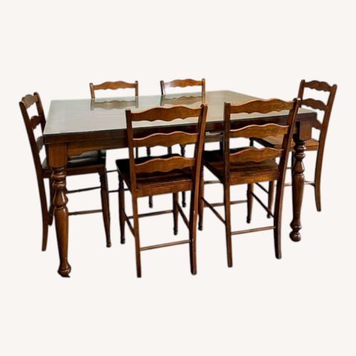 Used Vintage/Antique Finds Natural Wood Dining Set for sale on AptDeco