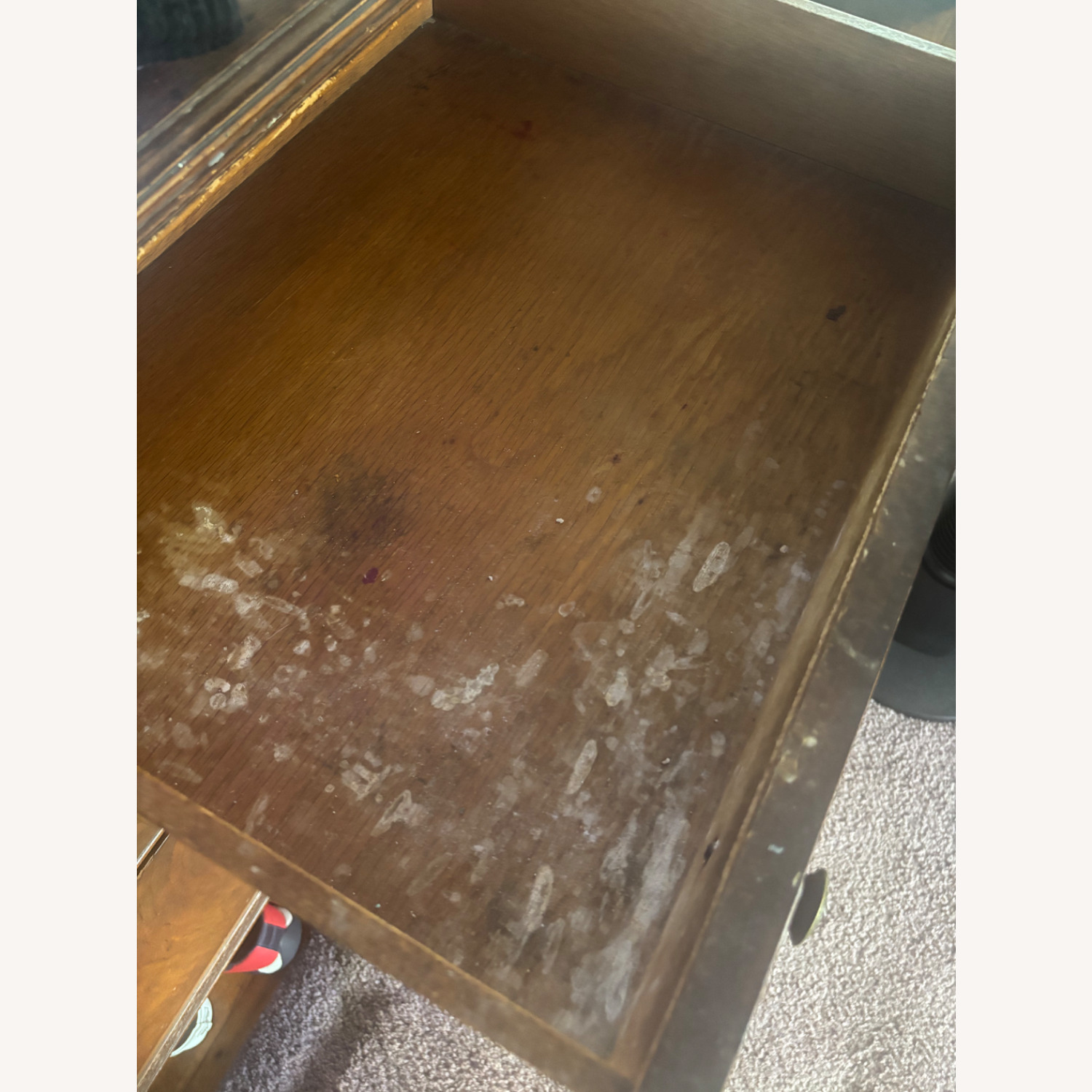 Vintage Carved Wood 4-Drawer Dresser - image-9