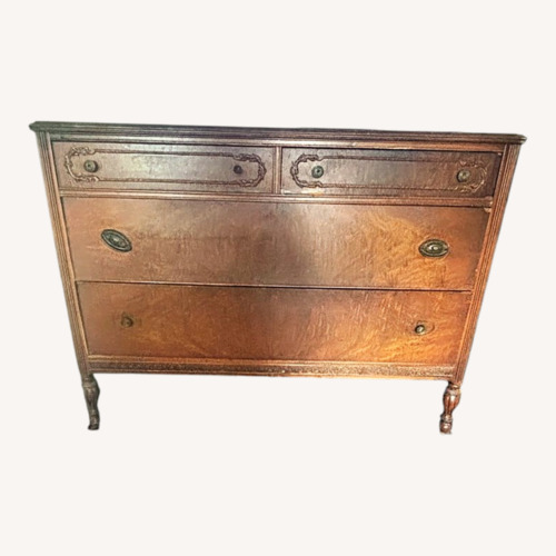 Used Vintage Carved Wood 4-Drawer Dresser for sale on AptDeco