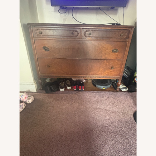 Used Vintage Carved Wood 4-Drawer Dresser for sale on AptDeco