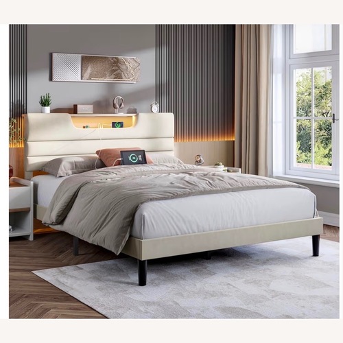 Used OURPIC Full Size Bed Frames LED Lights for sale on AptDeco