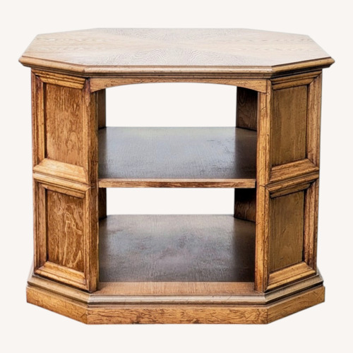 Used Vintage Octagonal Wood End Table with Open Shelf for sale on AptDeco