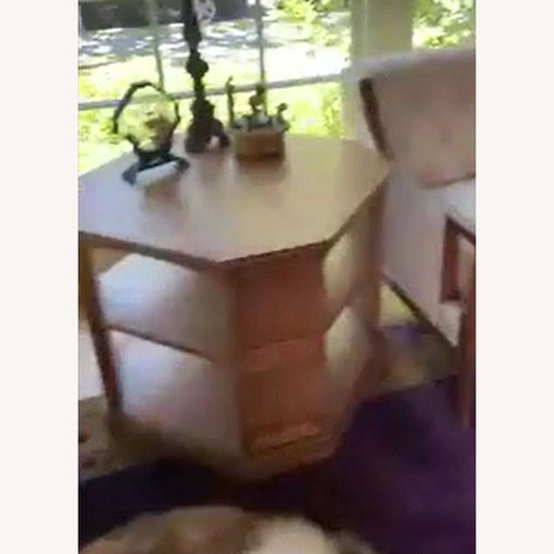 Used Vintage Octagonal Wood End Table with Open Shelf for sale on AptDeco