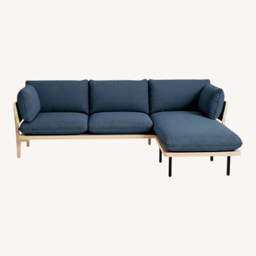 Used Floyd Blue Fabric Birch Frame 3-Seater with Chaise for sale on AptDeco