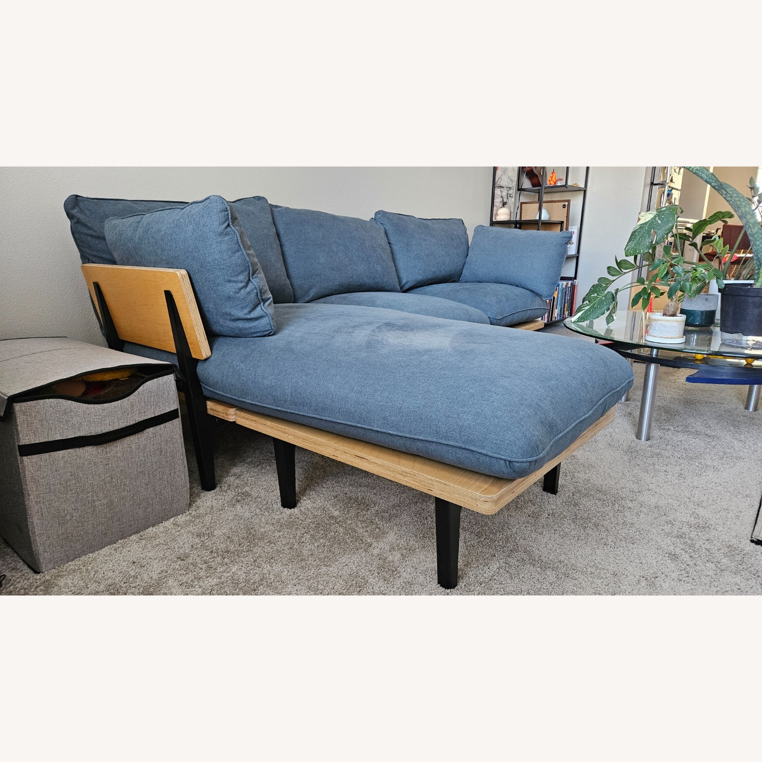 Floyd Blue Fabric Birch Frame 3-Seater with Chaise - image-2