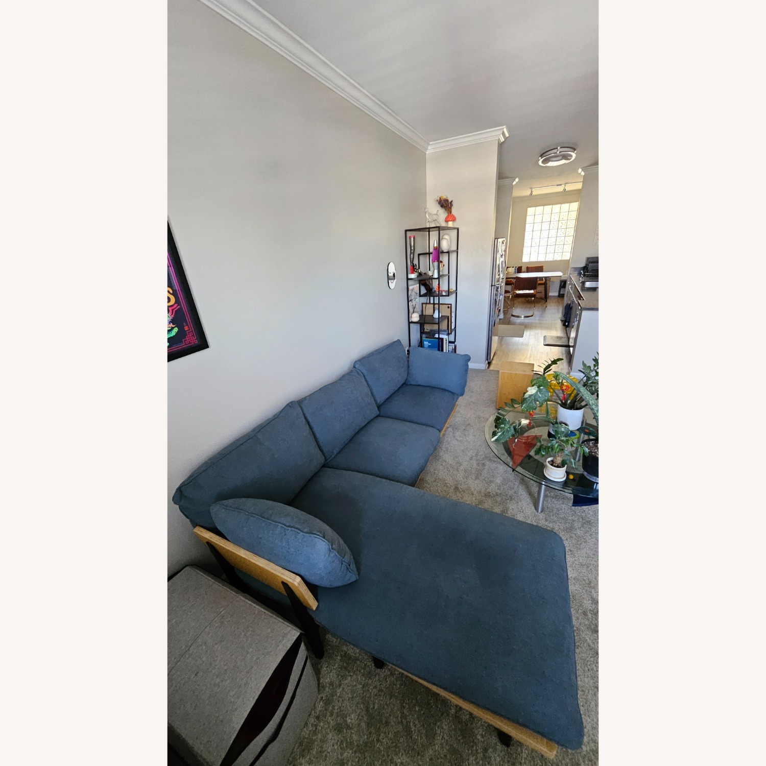 Floyd Blue Fabric Birch Frame 3-Seater with Chaise - image-7