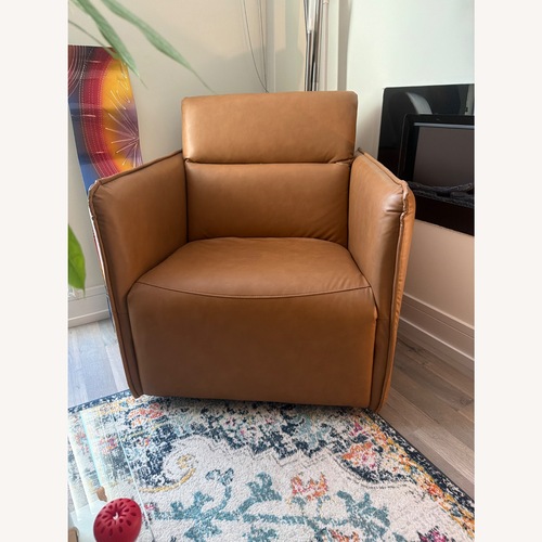 Used Gavi Saddle Faux Leather Power Recliner for sale on AptDeco