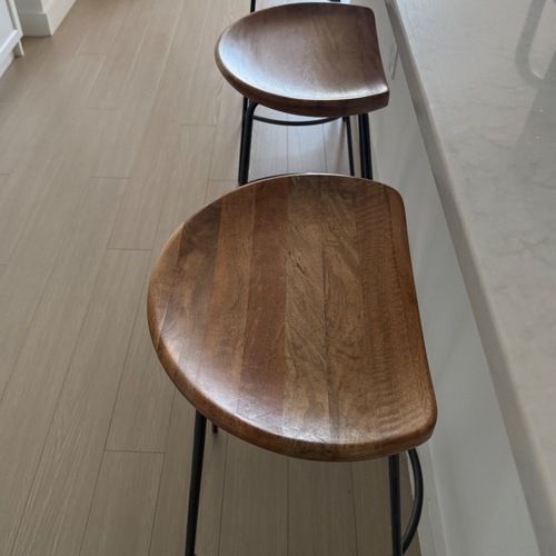 Used West Elm Alden Natural Wood Stool for sale on AptDeco