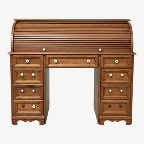 Used Vintage/Antique Finds Light Brown Wood Desk for sale on AptDeco