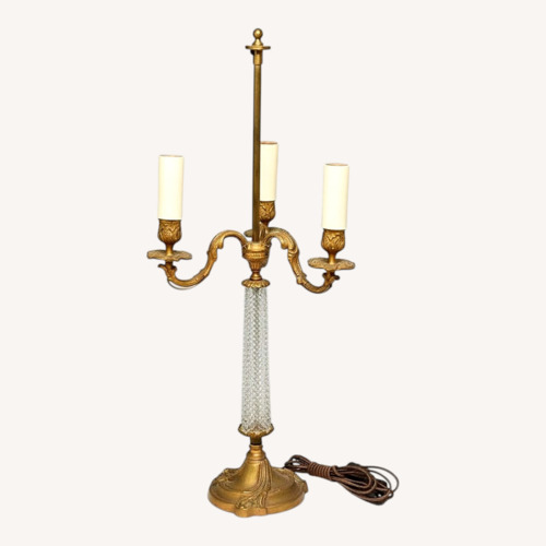 Used Vintage French Bronze & Cut Glass Lamp for sale on AptDeco