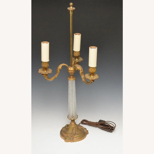 Used Vintage French Bronze & Cut Glass Lamp for sale on AptDeco