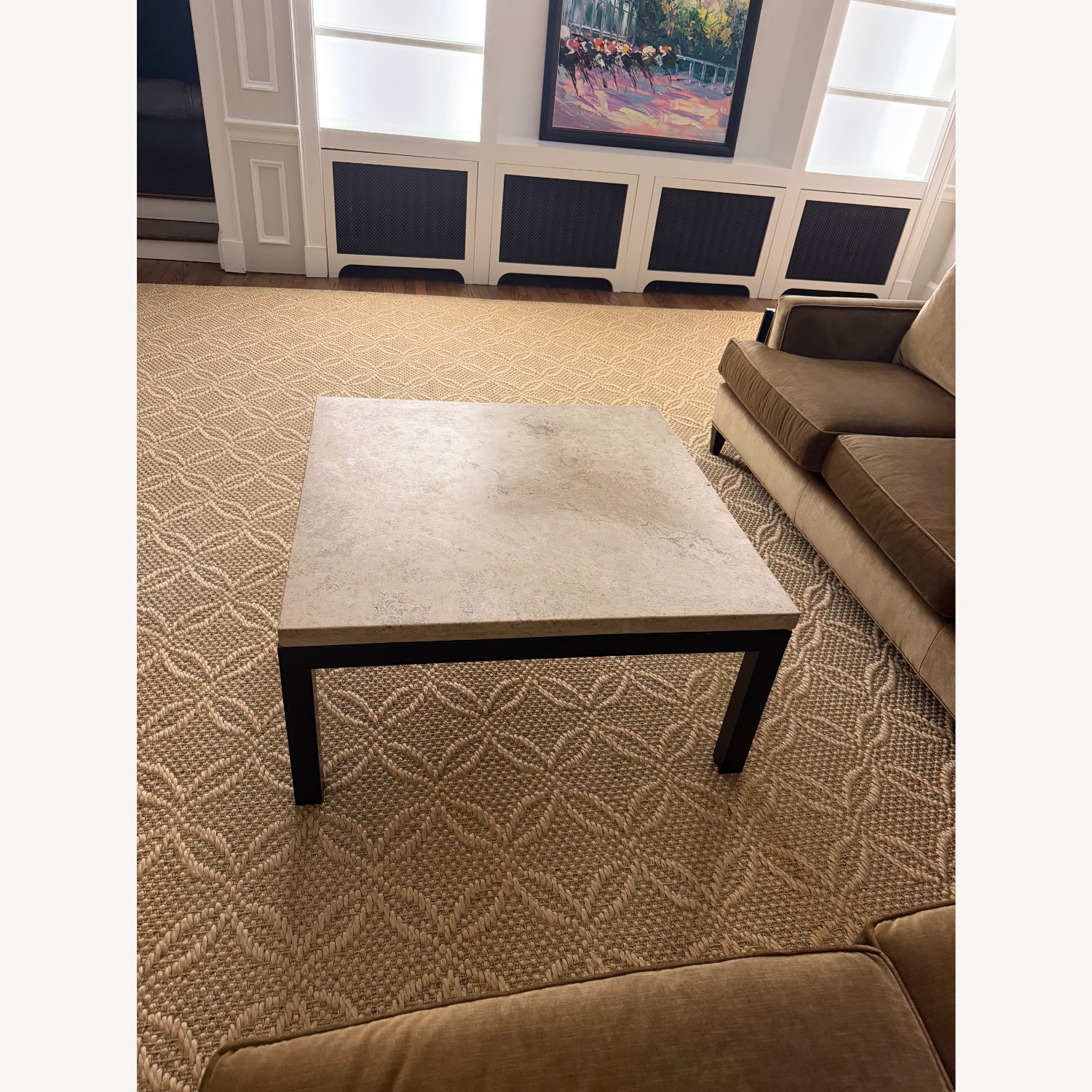 Crate & Barrel Travertine Coffee Table - image-3
