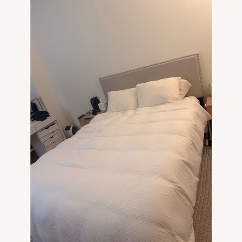 Used Oat/Grey Storage Bedframe for sale on AptDeco