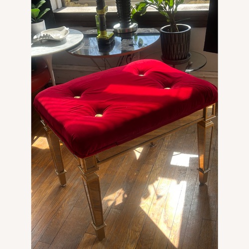 Used Z Gallerie Vida Red Velvet Stool for sale on AptDeco