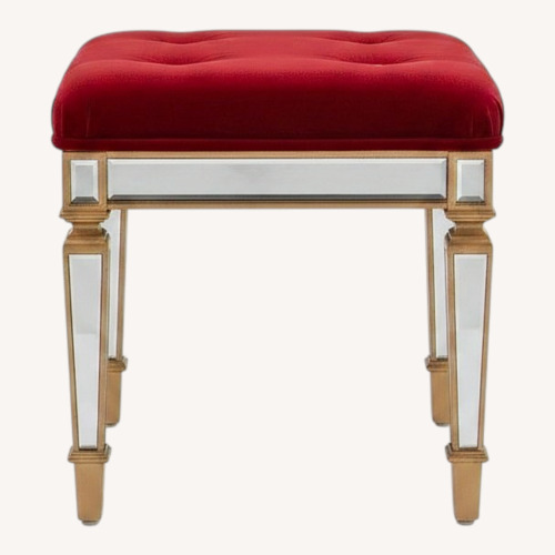Used Z Gallerie Vida Red Velvet Stool for sale on AptDeco