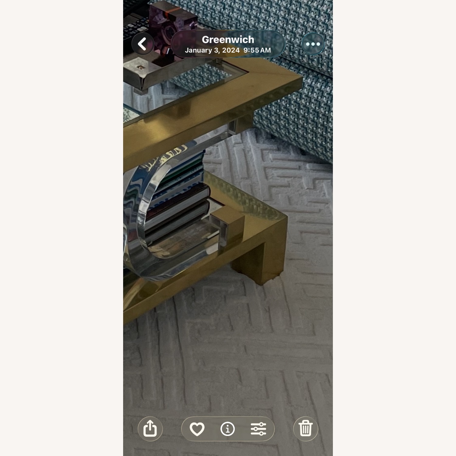 Brass and Lucite Coffee Table - image-3