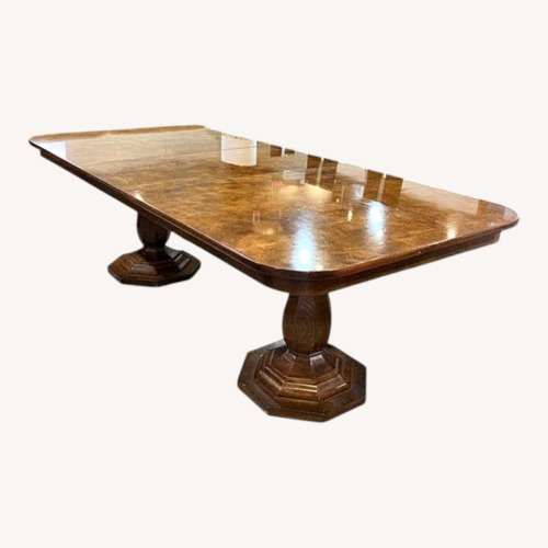 Used Henredon Double Pedestal Burl Dining Table for sale on AptDeco