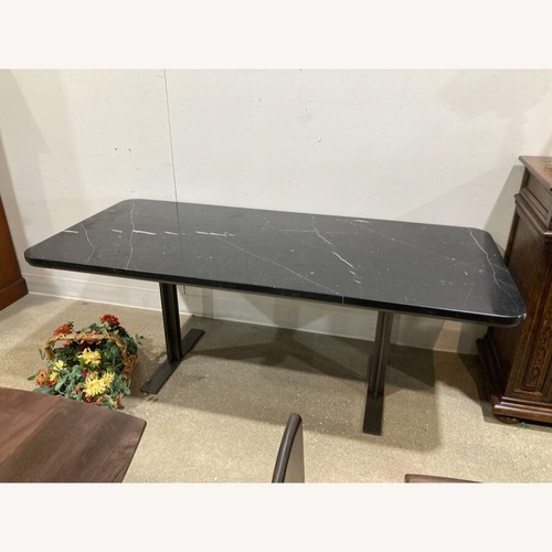 Used Modern Marble Top & Steel Base Dining Table for sale on AptDeco
